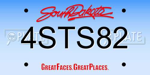 4STS82 South Dakota License Plate