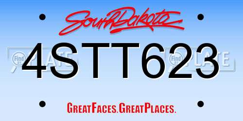 4STT623 South Dakota License Plate