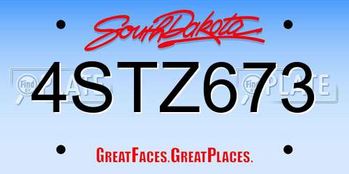 4STZ673 South Dakota License Plate