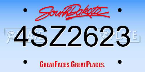 4SZ2623 South Dakota License Plate