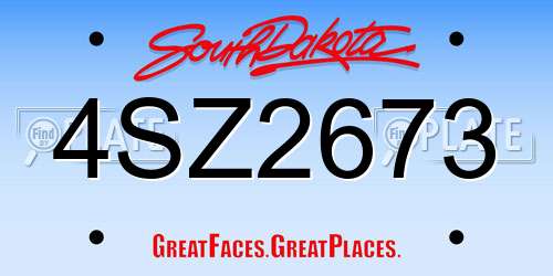 4SZ2673 South Dakota License Plate
