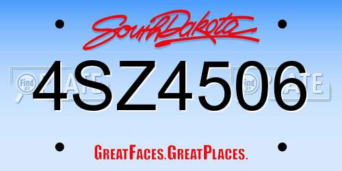 4SZ4506 South Dakota License Plate