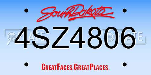 4SZ4806 South Dakota License Plate