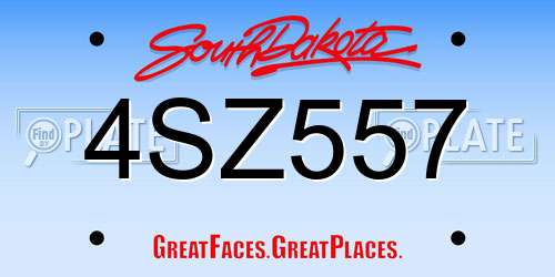 4SZ557 South Dakota License Plate