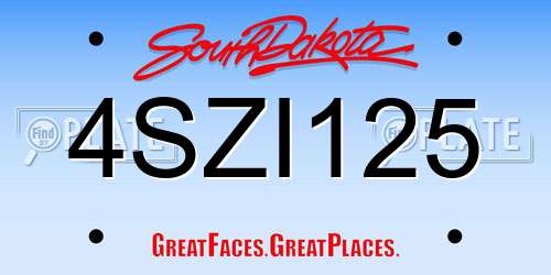 4SZI125 South Dakota License Plate
