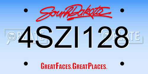 4SZI128 South Dakota License Plate