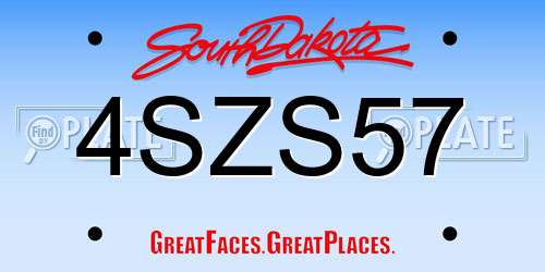4SZS57 South Dakota License Plate