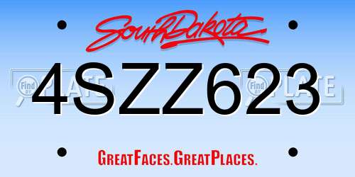 4SZZ623 South Dakota License Plate