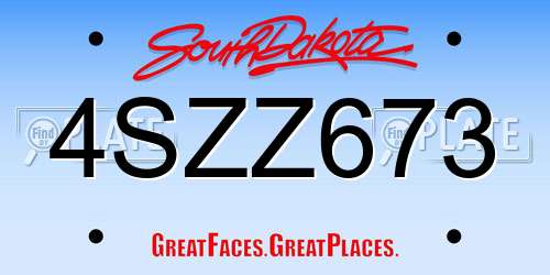 4SZZ673 South Dakota License Plate