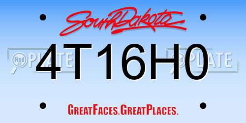 4T16H0 South Dakota License Plate