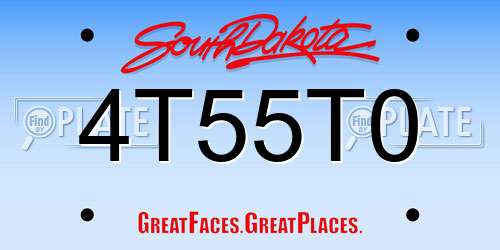 4T55T0 South Dakota License Plate
