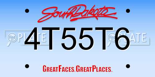4T55T6 South Dakota License Plate