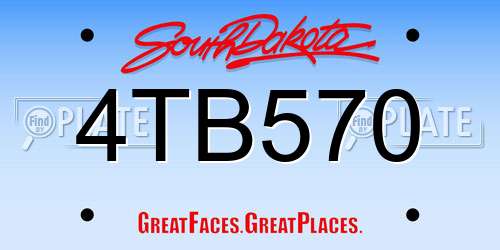 4TB570 South Dakota License Plate