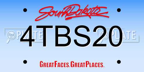 4TBS20 South Dakota License Plate