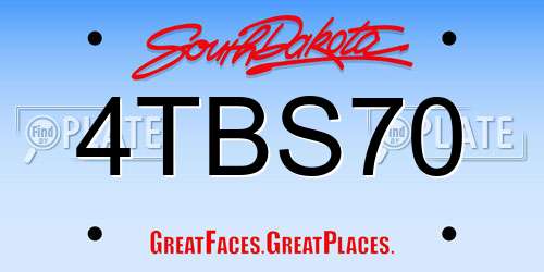 4TBS70 South Dakota License Plate