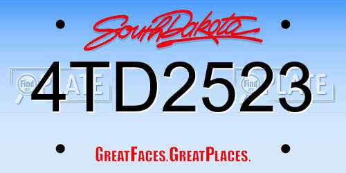4TD2523 South Dakota License Plate