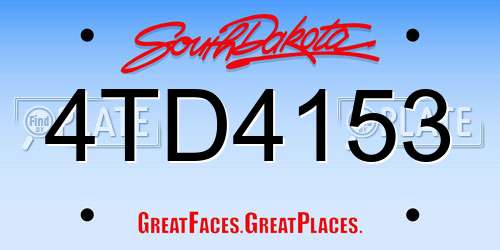 4TD4153 South Dakota License Plate