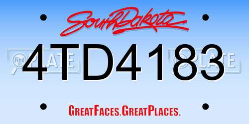 4TD4183 South Dakota License Plate