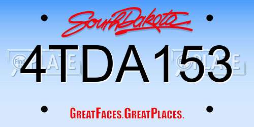 4TDA153 South Dakota License Plate
