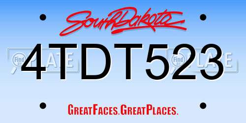 4TDT523 South Dakota License Plate