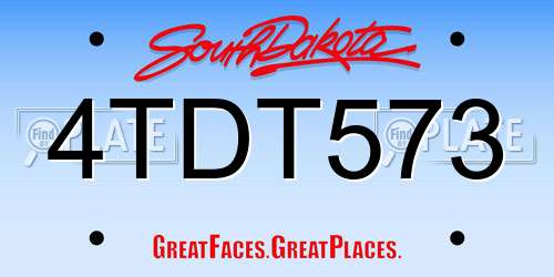 4TDT573 South Dakota License Plate