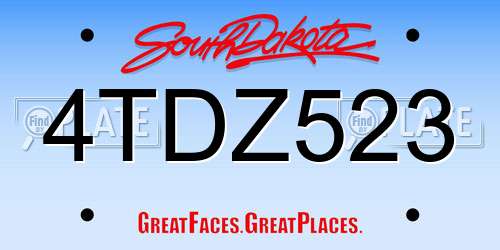 4TDZ523 South Dakota License Plate