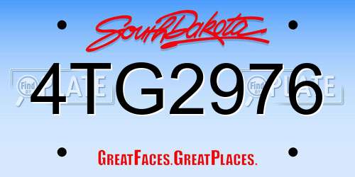 4TG2976 South Dakota License Plate
