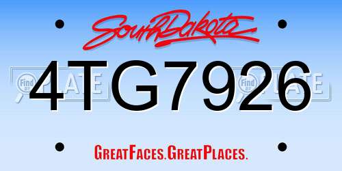 4TG7926 South Dakota License Plate
