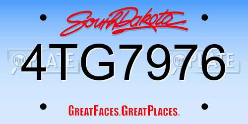 4TG7976 South Dakota License Plate