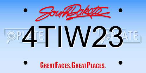 4TIW23 South Dakota License Plate