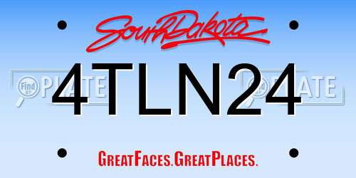 4TLN24 South Dakota License Plate