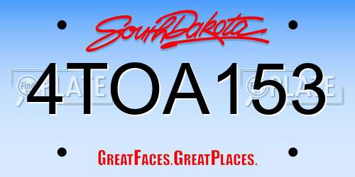 4TOA153 South Dakota License Plate
