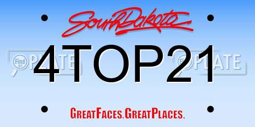 4TOP21 South Dakota License Plate