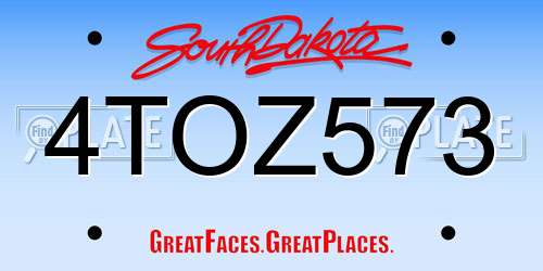 4TOZ573 South Dakota License Plate