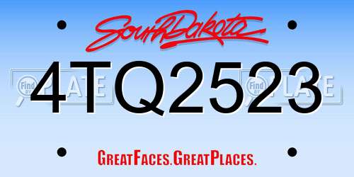 4TQ2523 South Dakota License Plate