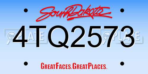 4TQ2573 South Dakota License Plate