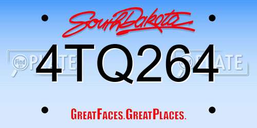 4TQ264 South Dakota License Plate