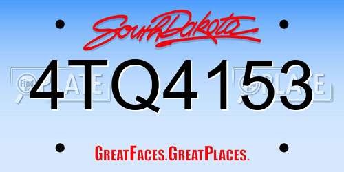 4TQ4153 South Dakota License Plate