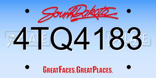 4TQ4183 South Dakota License Plate