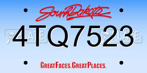 4TQ7523 South Dakota License Plate
