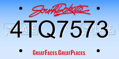 4TQ7573 South Dakota License Plate