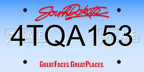 4TQA153 South Dakota License Plate