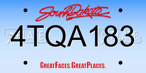 4TQA183 South Dakota License Plate