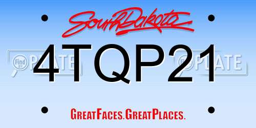4TQP21 South Dakota License Plate