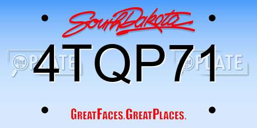 4TQP71 South Dakota License Plate