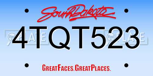 4TQT523 South Dakota License Plate