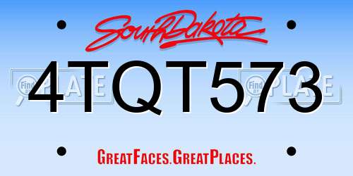 4TQT573 South Dakota License Plate