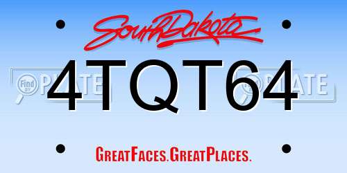 4TQT64 South Dakota License Plate