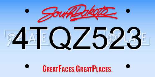 4TQZ523 South Dakota License Plate