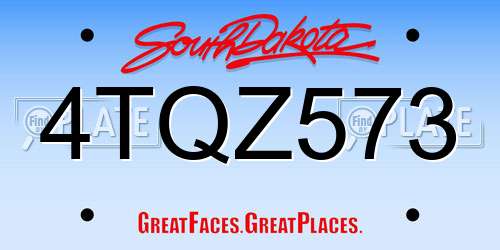 4TQZ573 South Dakota License Plate